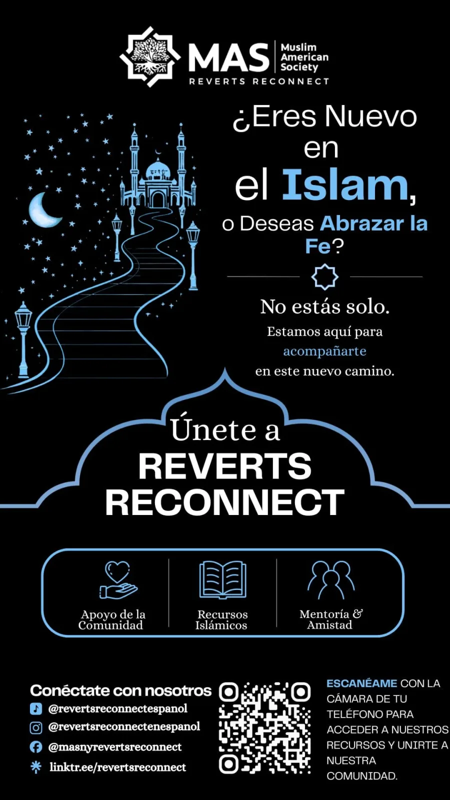 Volante: ¿Eres nuevo en el Islam? Únete a Reverts Reconnect